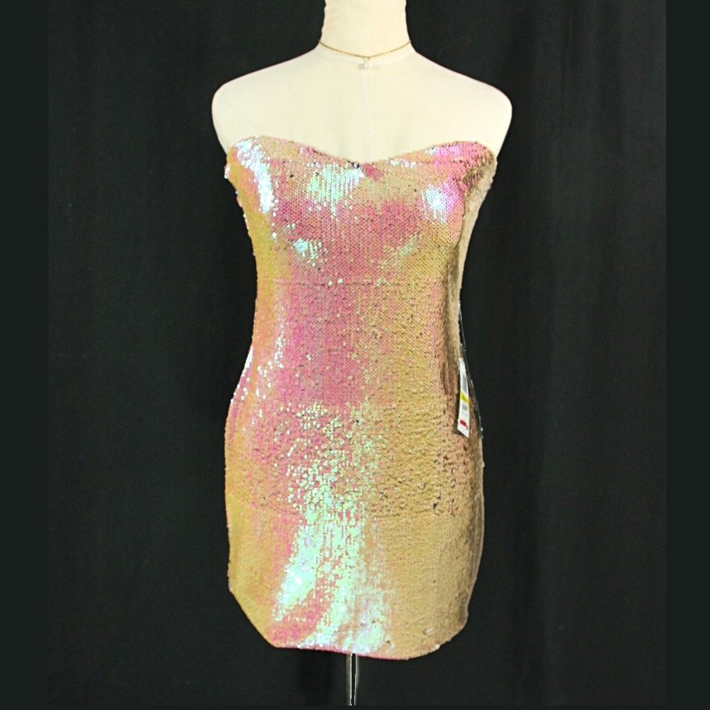 Nwt As U Wish Reversable Sequin Strapless Party M… - image 1